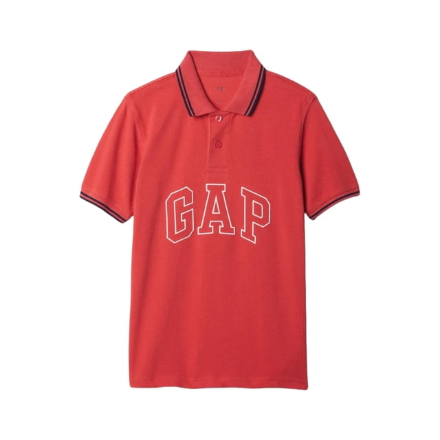 Camisa Polo de Manga Corta para Niños GAP Rojo Desgastado Talla L