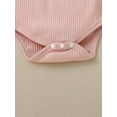 thumbnail image 5 of Infant Baby Girls 2Pcs Summer Outfits Sleeveless Halter Ribbed Romper + Flare Pants Set, 5 of 9