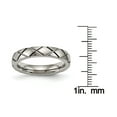 thumbnail image 2 of Titanium Polished Criss Cross Grooved Ring, 2 of 7