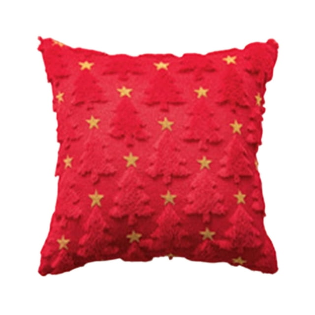 Funda de cojín navideño Fundas de almohada para árbol de Navidad Fundas de cojín de felpa suave con cierre de cremallera oculto Decoración de invierno para el hogar