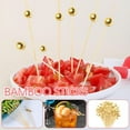 thumbnail image 3 of 25/100*Bamboo Fruit Sticks Fruit Salad Snack Fork Cocktail Toothpick Buffet New, 3 of 6