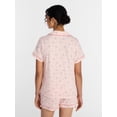 thumbnail image 4 of Joyspun Women’s Dreamy Soft Collection Notch Collar Shorty Knit Pajama Set, Sizes XS to 3X, 4 of 6
