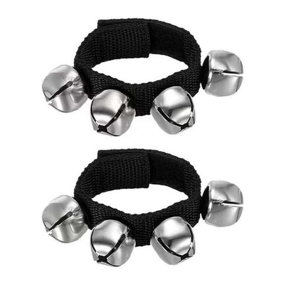 wycnly 2 Pcs Cloches de Poignet Grelot Bracelet de Cheville Instrument de Percussion Sangle Ajustable Nylon Métal Fête Noël Musique Doux Durable 8.7 Po Liquidation