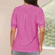 thumbnail image 4 of Mujeres de Manga Corta Tops Cuello en V de la Manga de la Moda Hueca Delgada Casual Top Color Sólido para Primavera Verano, 4 of 7