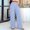 # Light Blue, variant on Gingham Wide Leg Pajama Pants for Women Elastic Drawstring Waist Lightweight Summer Relaxed Fit Casual Lounge Bottoms Khaki M