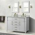 thumbnail image 2 of Bellaterra Home 800632-48DGD-WH 48 in. Double Vanity with Carrara Marble Top, White, 2 of 7