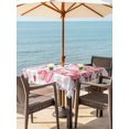 thumbnail image 3 of Outdoor Tablecloth with Umbrella Hole for Patio/Picnic/Party/Camping, Galentine's Day Waterproof Table Cloth Square Cover Washable, Pink Gnomes Love Heart Grey Plaid (54"x 54"), 3 of 8
