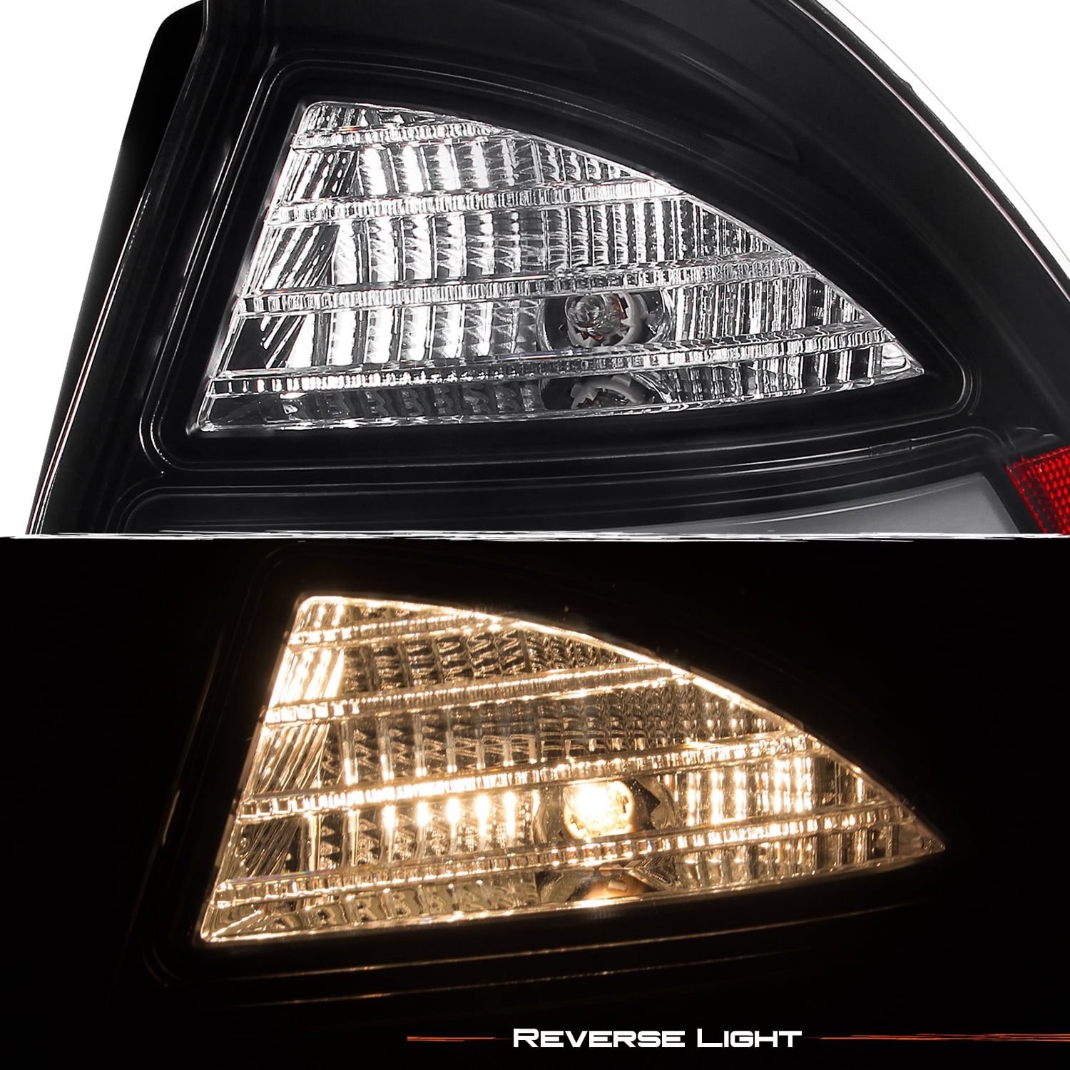 AKKON - For 2010-12 Ford Fusion Full LED Daytime Running Lamp Bar Tail Lights Black Housing Clear Lens Set