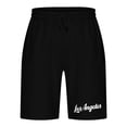thumbnail image 3 of HOOMEUMY Men's Summer Shorts Drawstring Elastic Waist Solid Color Beach Shorts with Pockets Sports Running Shorts Black XL, 3 of 5