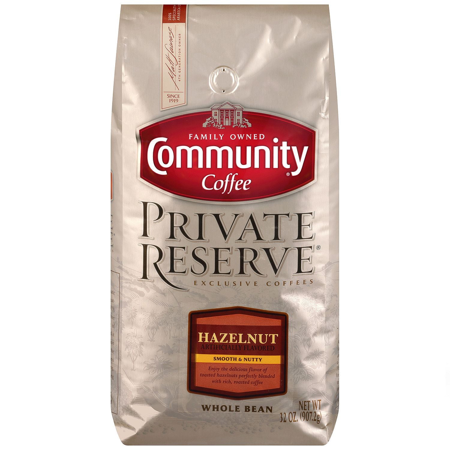 Product of Community Coffee Private Reserve Whole Bean Hazelnut (32 oz