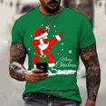 thumbnail image 1 of Camiseta con estampado de Papá Noel para hombre, ropa de moda para fiesta de año nuevo, camisetas de manga corta Harajuku con cuello redondo, camisetas de gran tamaño, 1 of 4
