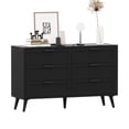 thumbnail image 5 of Rovaurx 6 Drawer Double Dresser Chest, Bedroom Chest of Dressers, Beside Table, Black, 5 of 7
