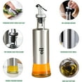 thumbnail image 2 of Oil dispenser bottle, glass stainless steel, oil nozzle, for olive oil/vinegar/sauce/sesame oil, etc - style:style2;, 2 of 5
