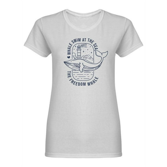 The Freedom Whale Shaped T-Shirt Women -Image by Shutterstock, Female XX-Large