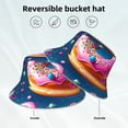 thumbnail image 3 of Kll Starry Sky Colorful Donut Bucket Hat for Women Men Packable Travel Beach Sun Hat Outdoor Rave Accessories Reflective Fisherman Cap, 3 of 6