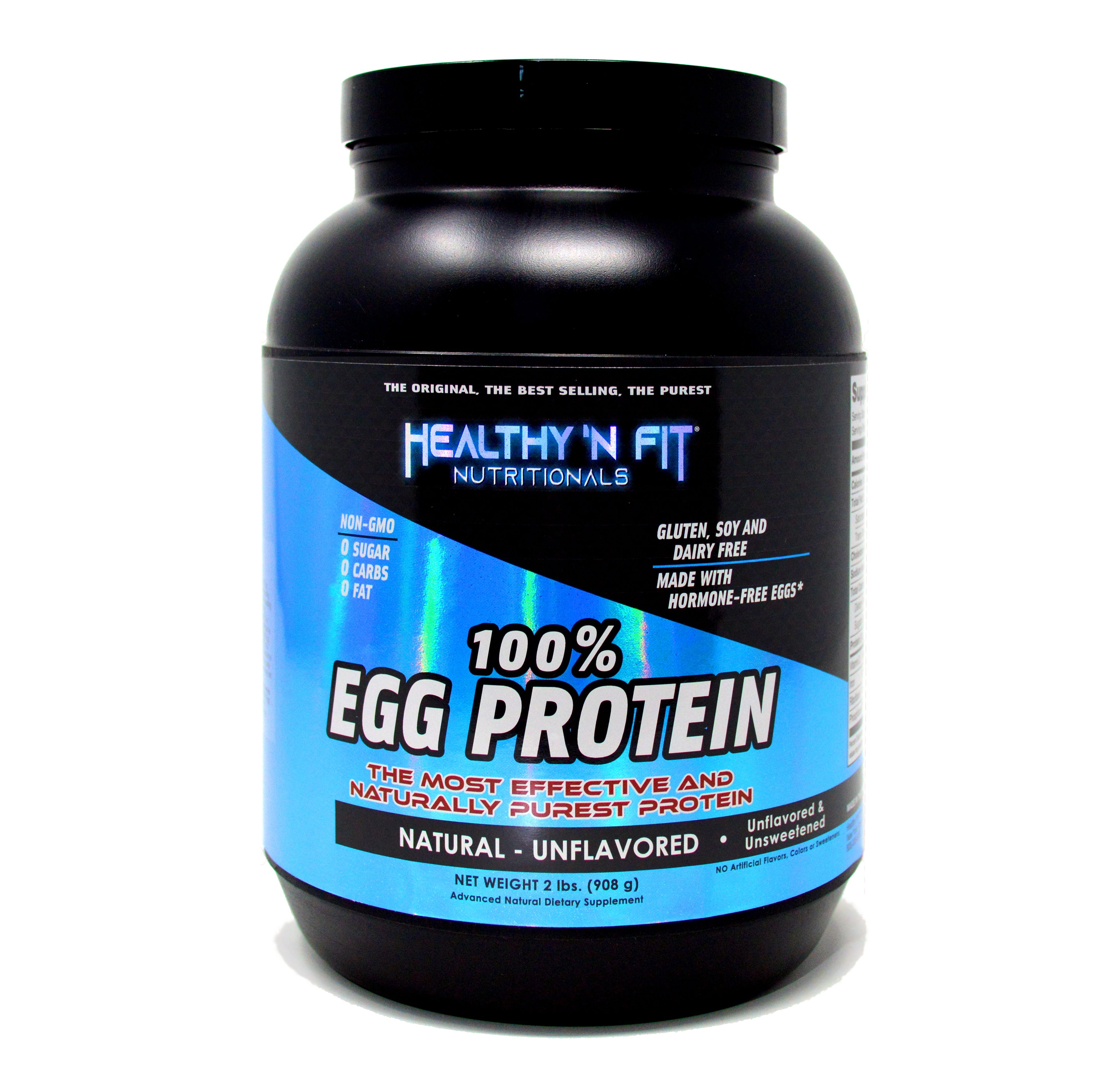 Healthy 'N Fit - 100% Egg Protein (unflavored ), 2Lbs, Great for Baking and Mixing, 100% Egg White Isolate