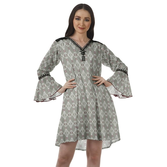 Moomaya Embroidered Sexy Dresses Women Summer Boho Beach Dresses Women