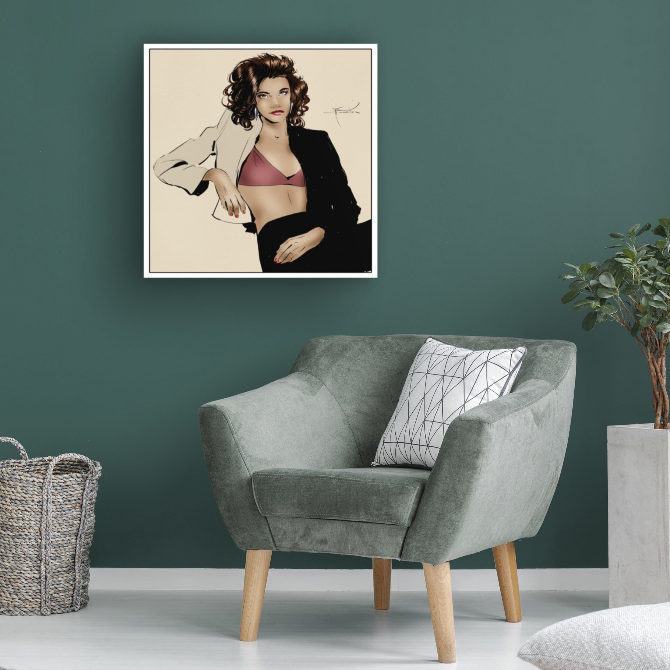 Canvas Wall Art - TMBorenstein 'Sandy' Wall Art for Living Room, Bedroom, or Office Décor by Trademark Fine Art - 14 x 14 Inches