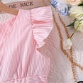 thumbnail image 4 of Little Girl Dresses Summer Dress Flying Sleeve Striped Shirt Dress Kids Sundress,Size 11 Years-12 Years, 4 of 9