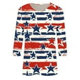 thumbnail image 4 of Qetyuw Women's Independence Day Shirts Summer Patriotic USA Flag Pattern Tshirts Elegant 3/4 Sleeve Tees Beach Round Neck Blouses Tops Summer Tops for Women 2024, 4 of 4