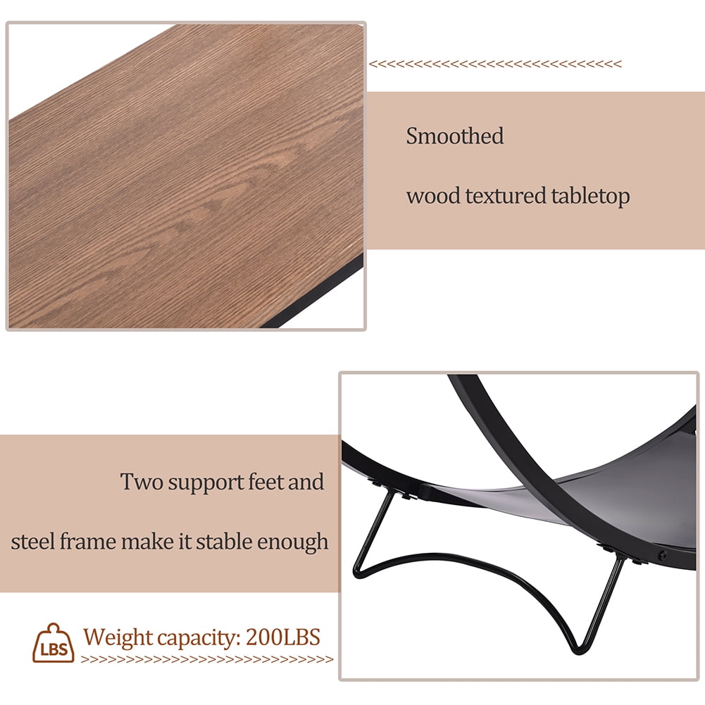 Lowestbest Rustic Industrial Design Console Table, Demilune Shape Textured (Brown) Lowestbest Rustic Industrial Design Console Table, Demilune Shape Textured (Brown)