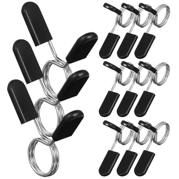 Masteelf 12 Pcs Spring Clip Collars Barbell Clips with Grips Rotate Lock Dumbbell Accessories