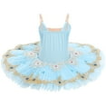 thumbnail image 4 of OBEEII Baby Girls Ballet Dance Flat Tutu Pancake Dress Kids Professional Swan Lake Princess Platter Dress for Stage Performance, 4 of 9