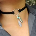 thumbnail image 3 of Moon Gothic Chains O Ring Choker gothic choker moon necklace moon choker, 3 of 5