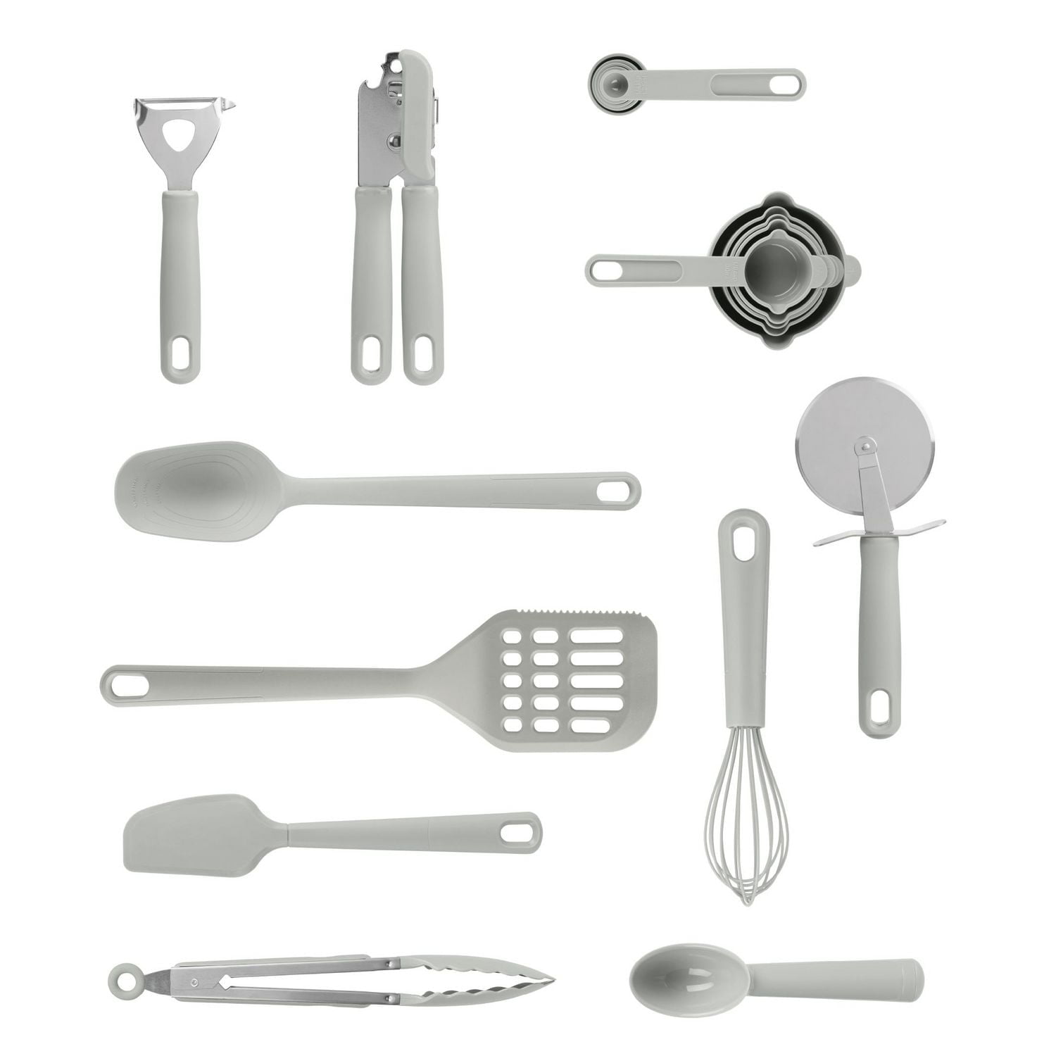 19PC Kitchen Utensil Set, Grey