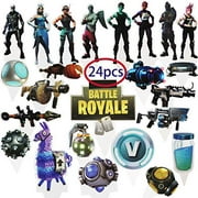 Ultimate Video Game Birthday Party Supplies - 24 Pcs Battle Royale Cupcake Toppers Gamer's Dream f - High Quality, Double-Sided Design -