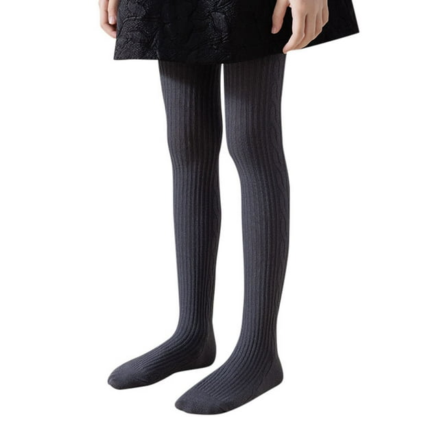 Girls Socks,Knee High Stockings Solid Color Warm Design Comfortable Fit School Season Wear,Kids Socks,Dark Gray,1-2 Years