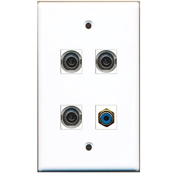 RiteAV - 1 Port RCA Blue 3 Port 3.5mm Wall Plate