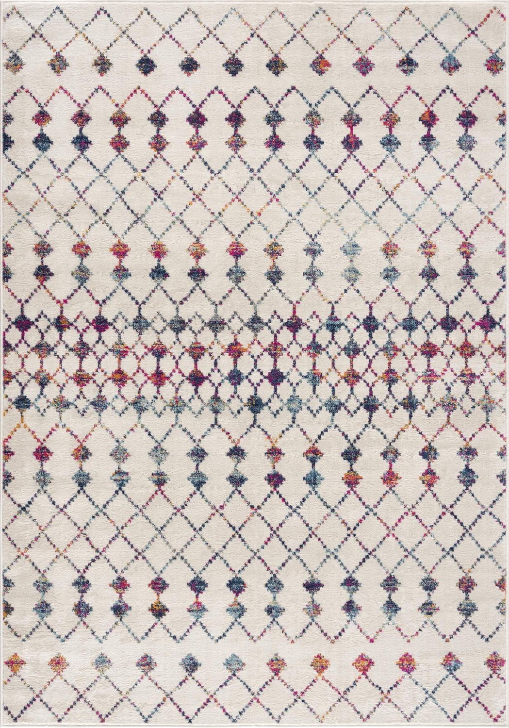 Rug Branch Savannah Boho Indoor Area Rug, Beige Blue, Modern - Living Room, Bedroom, Dining Room, and Kitchen<br>