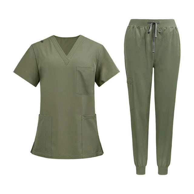 Conjunto De Uniformes De Enfermería, Camiseta Y Pantalones De Enfermera De Manga Corta Para Peluquero De Mascotas