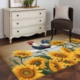 thumbnail image 4 of Bathing Roosters Area Rug 4x6 Washable Rug Non Slip Countryside Sunflower Vintage Burlap Large Area Rug Indoor Floor Carpet for Entryway Bedroom Kitchen Living Room Home Office Dining Room Nursery, 4 of 8