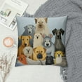 thumbnail image 2 of JEUXUS Cute Dogs Pillow Cover Puppy Pets Animals Funny Curious Cartoon Dogs Lover Dalmatian Colorful Bulldog Pug Poodle Decorative Pillow Case Home Decor Square Pillowcase, 2 of 5