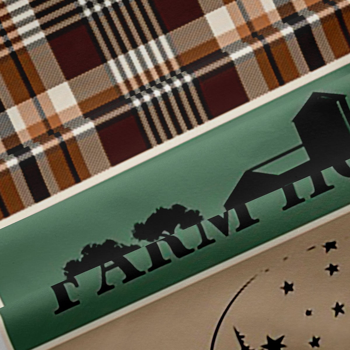 YST Farmhouse Deer Curtains & Drapes, Retro Country Animal Blackout Curtains 52"Wx63"L 2 Panels,Rustic Cabin Lodge Curtains Plaid Arrows Adventure Patchwork Window Curtains, Brown Green