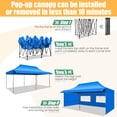 thumbnail image 6 of COBIZI 10x20 Pop Up Canopy, Heavy Duty Full-Truss Party Tent, Removable Awning & 4 Sidewalls, 420D PU Oxford, Waterproof, UPF 50+, 600D PVC Roller Bag, Blue, 6 of 12