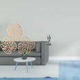 thumbnail image 2 of Decoración de pared de madera con hojas de palma tropicales y escultura de estatua de caballero vintage. Adorno creativo de mesa para la entrada, esta, 2 of 8