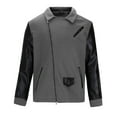 thumbnail image 4 of Maoxin Mens Jacket Men's Fashion Casual Solid Color Zipper Pockets Long Sleeve Hoodless Casual Outwear Jackets for men Gray 2XL, 4 of 6