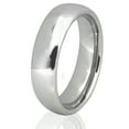 thumbnail image 2 of Tungsten Wedding Band Ring 6mm Men's Engagement Silver Dome Edges Polished Comfort Fit, 2 of 4