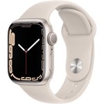 D'origine Apple montre Series 7 GPS 45mm w/ Starlight Boîtier en aluminium avec Starlight Groupe sportif