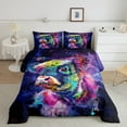 thumbnail image 3 of Highland Cattle Full Size Comforter Set Purple Galaxy Bedding Set, Blue Butterfly Down Comforter Kawaii Cow Bull Bed Set, Univers Glitter Stars Quilted Duvet, 3 of 7