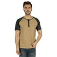 thumbnail image 1 of Inkmeso T-Shirts à Manches Courtes Raglan en Coton Léger Unis T-Shirt Classique Henley pour Hommes, 1 of 7