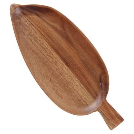 

1Pc Wooden Tray Creative Bread Plate Breakfast Dish Serving Tray (Light Brown)