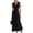 Black, variant on Delconic Sleeveless V Neck Wrap Dress for Women with Adjustable Waist Tie and Flared Hem Suitable for Daily Wear and Events Black L