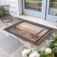 Sunset Beach Doormat Ocean Wooden Window Coastal Landscape Non Slip Low ...