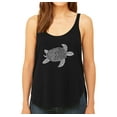 thumbnail image 1 of LA Pop Art Women's Premium Word Art Flowy Tank Top - Turtle, 1 of 2