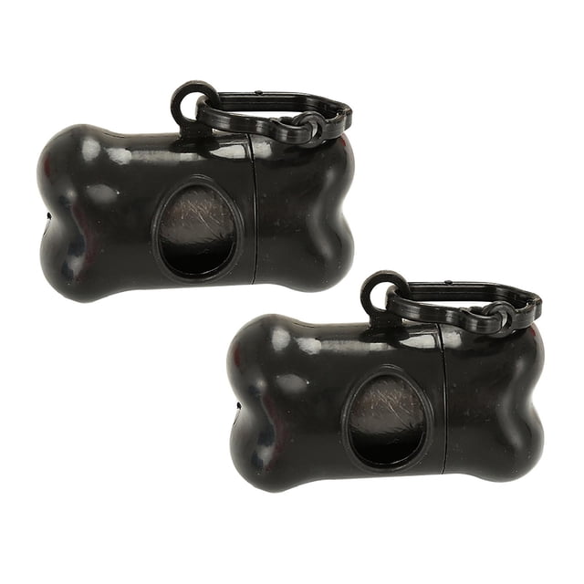 Oleegame 2PC PlacerMe Pet Dog Waste Poop Bag Dispenser Holder Case Bags Attachable To Leash Black