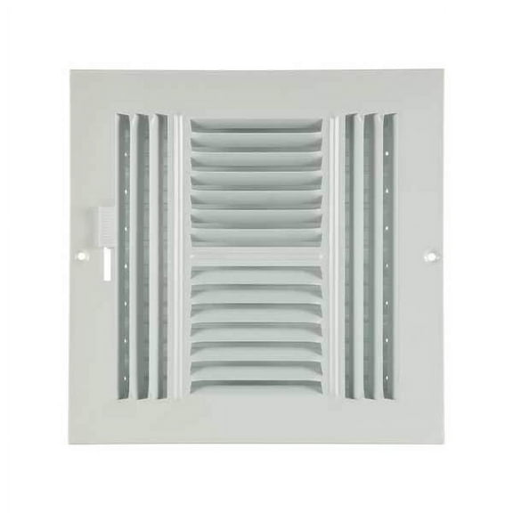 Sidewall/Ceiling Register 9.75 X 9.75, White, Steel, 210 cfm